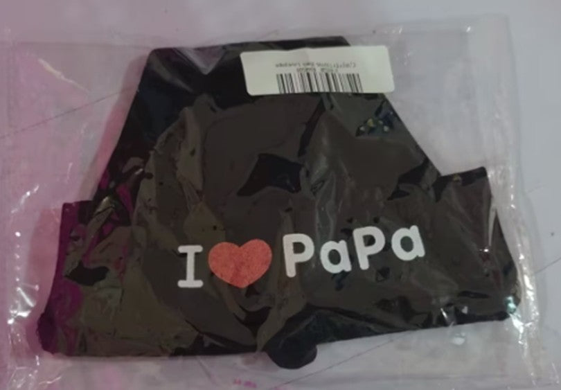 Baby autumn and winter baby hat Black Love papa - D&A