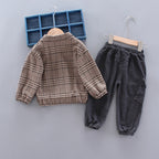Baby boy long sleeve plaid suit - D&A
