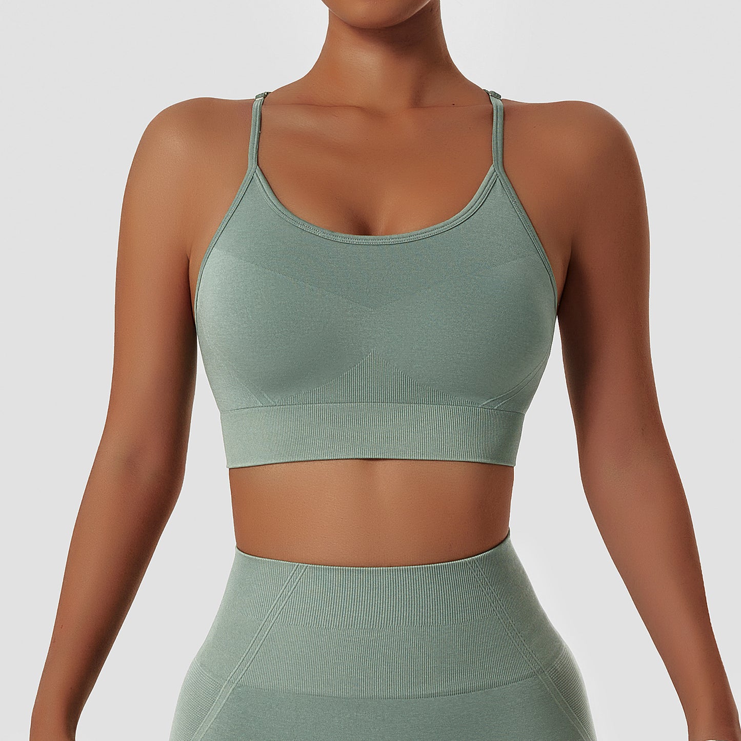 Workout Bra Push Up Yoga Vest Outdoor Backless Bra Women Sweetened Bean Paste - D&A