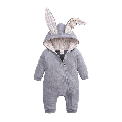 Rabbit Ears Baby Romper Light Grey - D&A