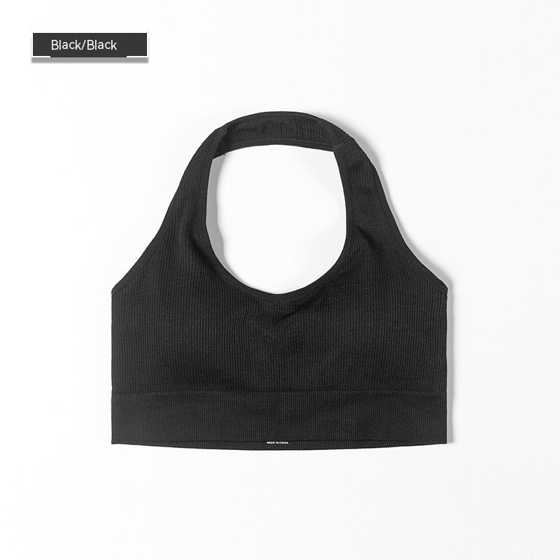 Bra European And American Sports Fitness Yoga Sports Bra Black - D&A