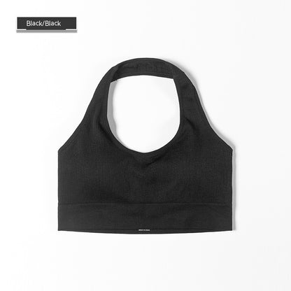 Bra European And American Sports Fitness Yoga Sports Bra Black - D&A