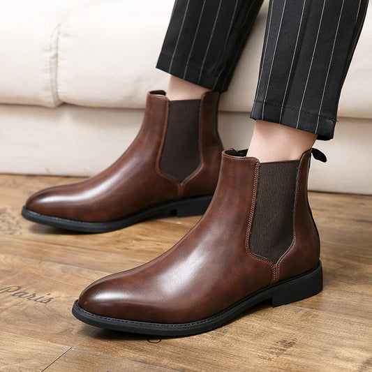 Autumn And Winter Fleece-lined Men's Plus Size Fashion Short Boots - D&A
