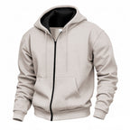 Men's Warm With Velvet Hooded Zipper Casual Sweatshirt - D&A