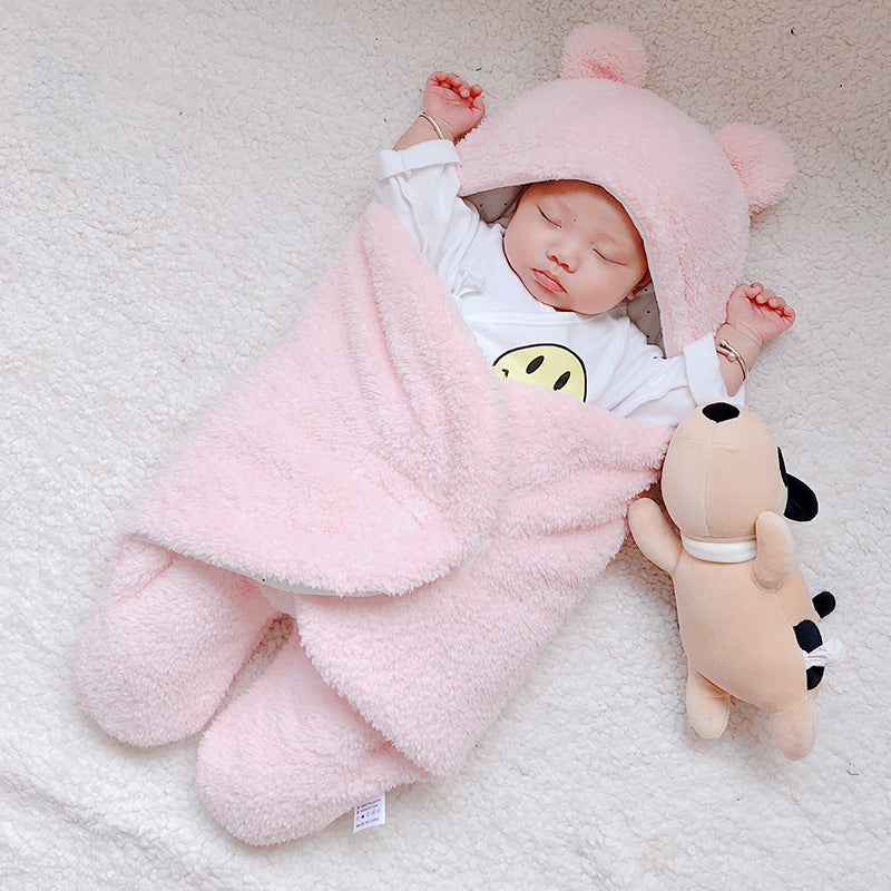 Baby Sleeping Bag Envelope for Newborn Baby Winter Swaddle Blanket Pink - D&A