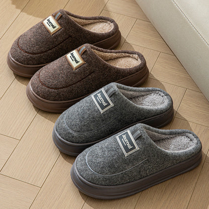 Men's Warm Thickened Bottom Plus Size Cotton Slippers - D&A