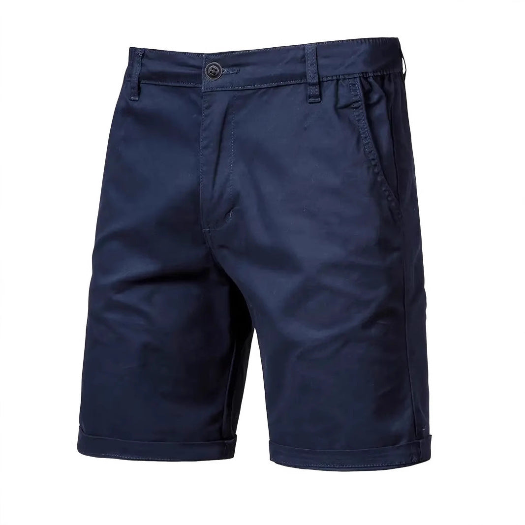 Outdoor Casual Straight-leg Slim Cropped Pants Plus Size Pure Color Cotton Camping Shorts - D&A