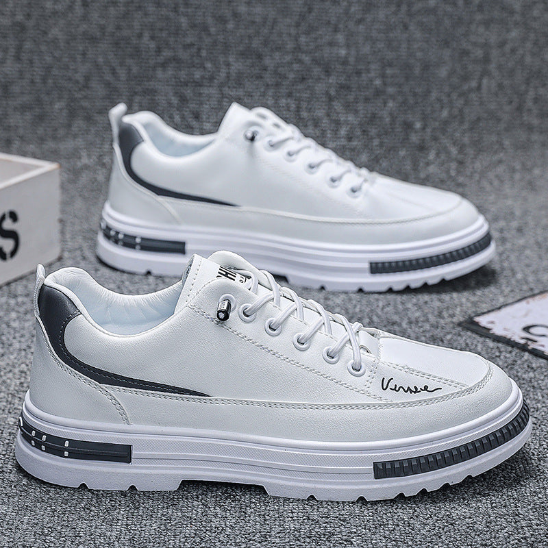 Summer New Platform Sneakers Men's Sports Casual Shoes White - D&A