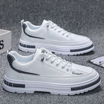 Summer New Platform Sneakers Men's Sports Casual Shoes White - D&A