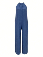 Sleeveless Halter Ruffled Young Women's Jumpsuit - D&A