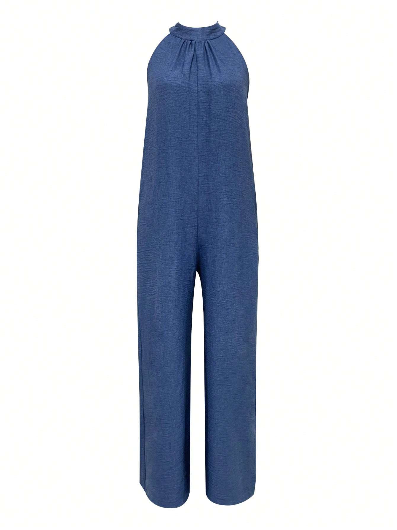 Sleeveless Halter Ruffled Young Women's Jumpsuit - D&A