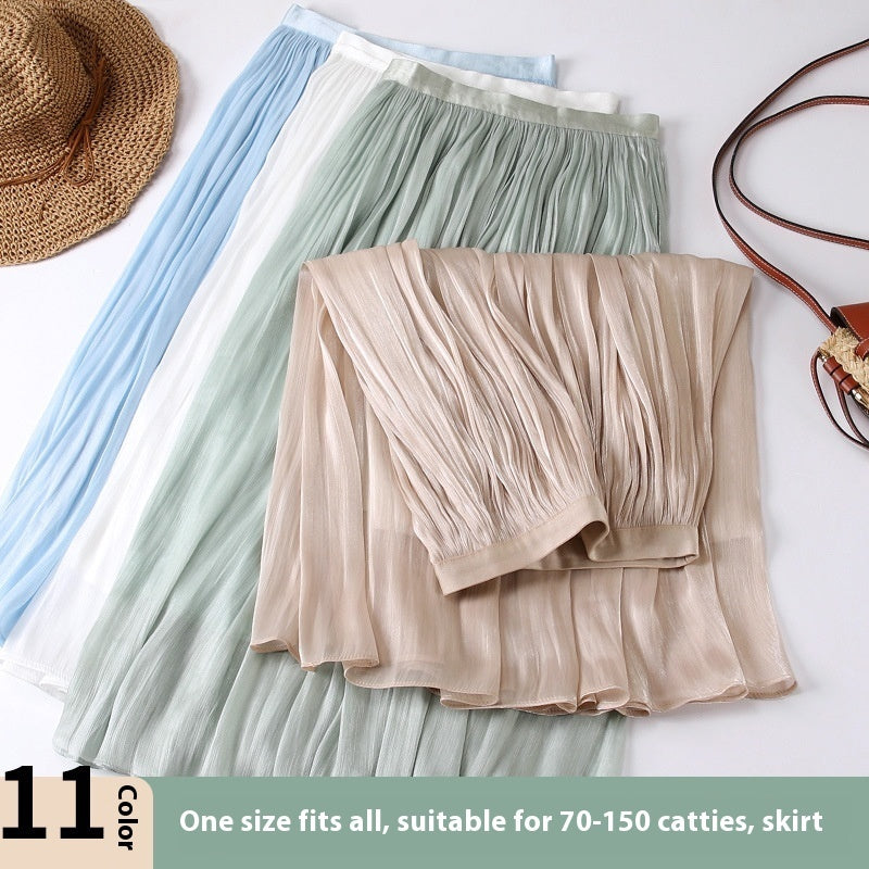 Slim Slimming Mid-length Elegant Pendant Summer Elastic Skirt - D&A