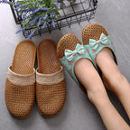 Indoor Non-slip Thick-soled Floor Linen Slippers - D&A