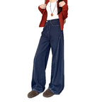 American Retro Irregular Dark Blue Jeans - D&A