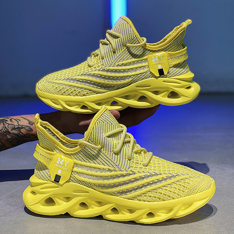 Flyknit Breathable Casual Sneaker Men's Mesh Surface Platform Running Shoes - D&A