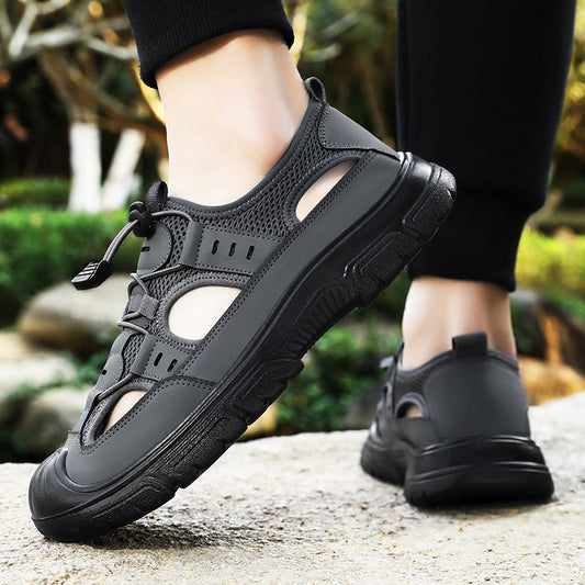 Summer Beach Hole Wading Rotating Button Sandals Men's Casual Shoes - D&A