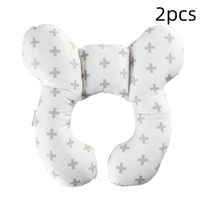 Infant Pillow Baby Bed U-Shaped Safety Seat Neck Guard Fixed Stereotyped Stroller Pillow Cross 2pcs OPP - D&A
