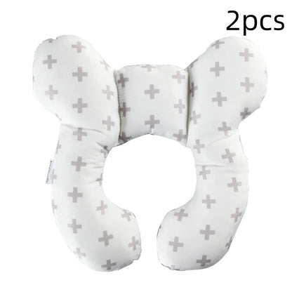 Infant Pillow Baby Bed U-Shaped Safety Seat Neck Guard Fixed Stereotyped Stroller Pillow Cross 2pcs OPP - D&A