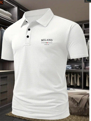 Men's Printed Short-sleeved Lapel Shirt Polo Color10 - D&A