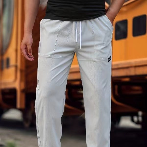 New Spring And Autumn Men's Comfortable Trousers Light Gray - D&A