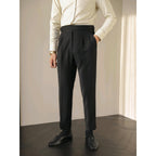 British Retro Business Casual Paris Buckle Suit Pants Men - D&A