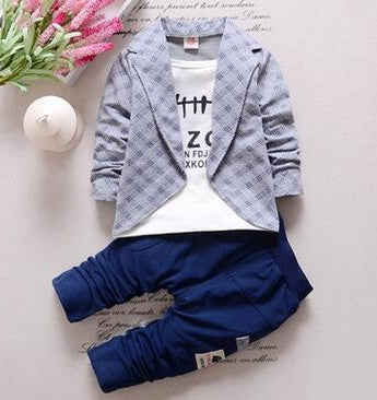 Toddler Baby Clothes Children Suit 0-3 Years Old Suit Pants Children's Sportswear Boys Girls Children's Clothing Brand Gray B - D&A