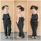 Fashion Summer Kids Girls Clothing Sets Cotton Sleeveless Polka Dot Strap Girls Jumpsuit Clothes Sets Outfits Children Suits - D&A