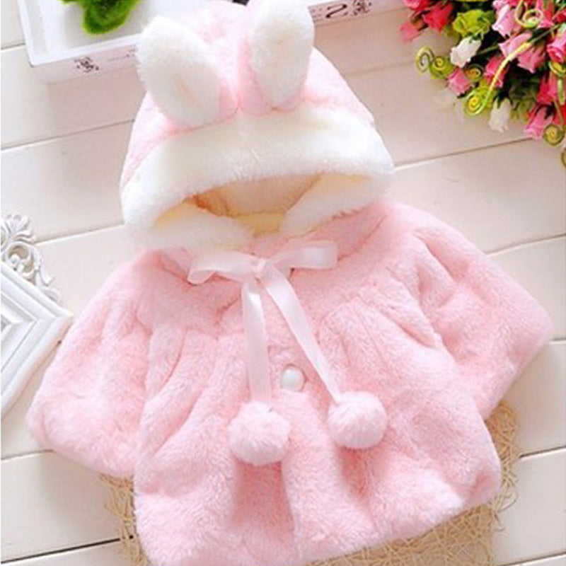 Samantha Rabbit Hood Coat Pink - D&A
