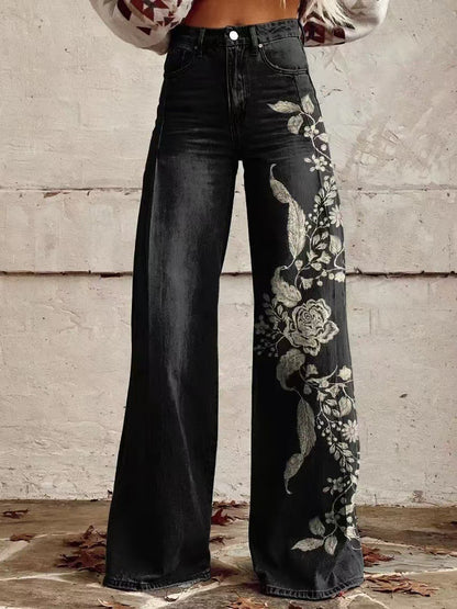 Hot Selling Plus Size Women's Casual Pants Thin Imitation Jeans B - D&A