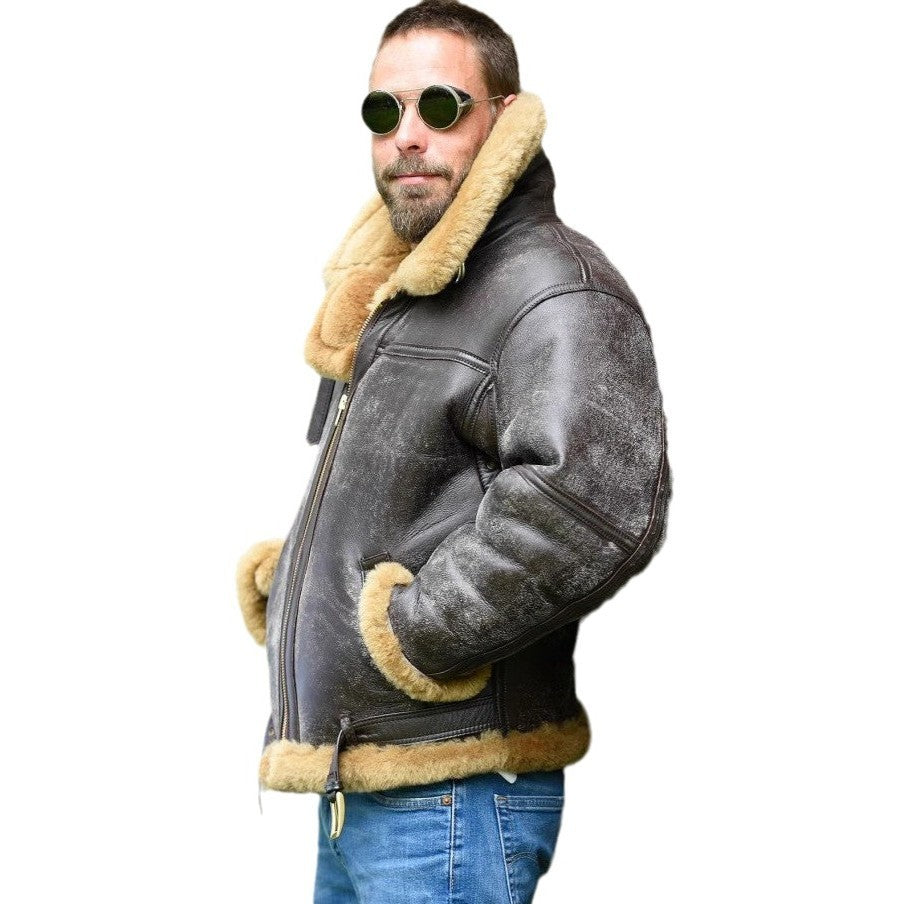 Western Antique Trendy Fur Coat For Men Winter - D&A