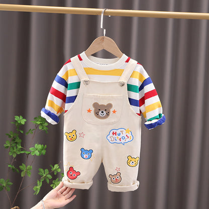Boys' Top Overalls Suit Beige - D&A