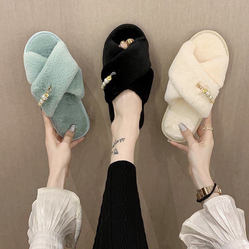 New Cross Cotton Slippers Home Casual Floor Slippers - D&A