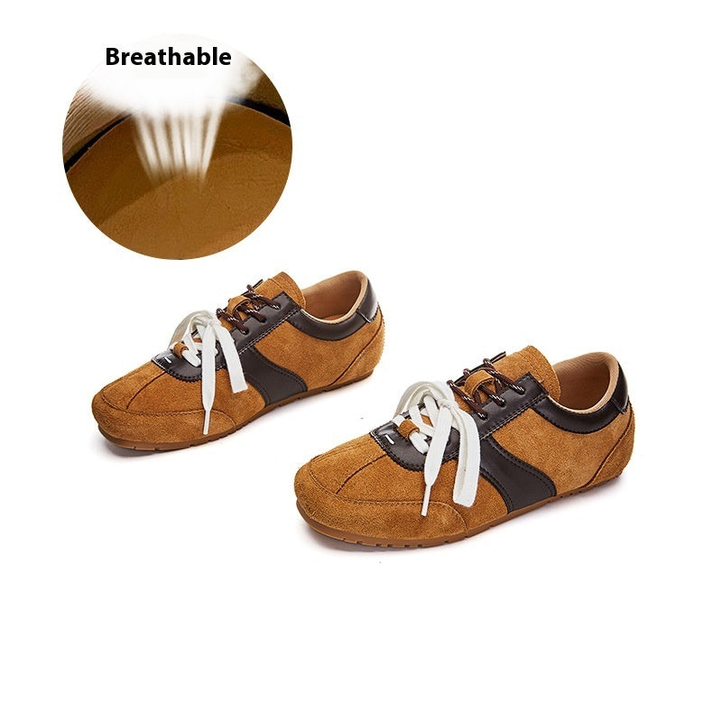 Women's Casual All-match Horse Fur White Shoes Yellow - D&A