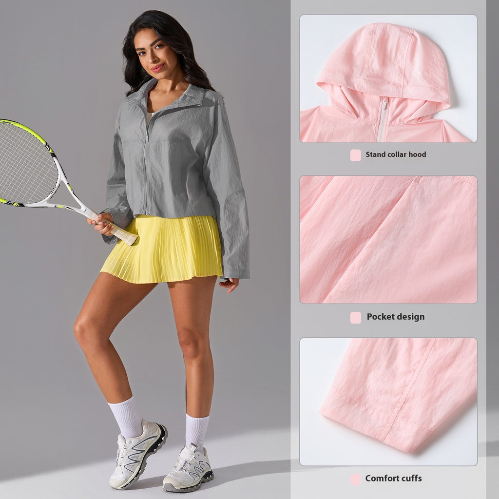 Lightweight Quick-drying Breathable Women's Hooded Long Sleeve Coat - D&A