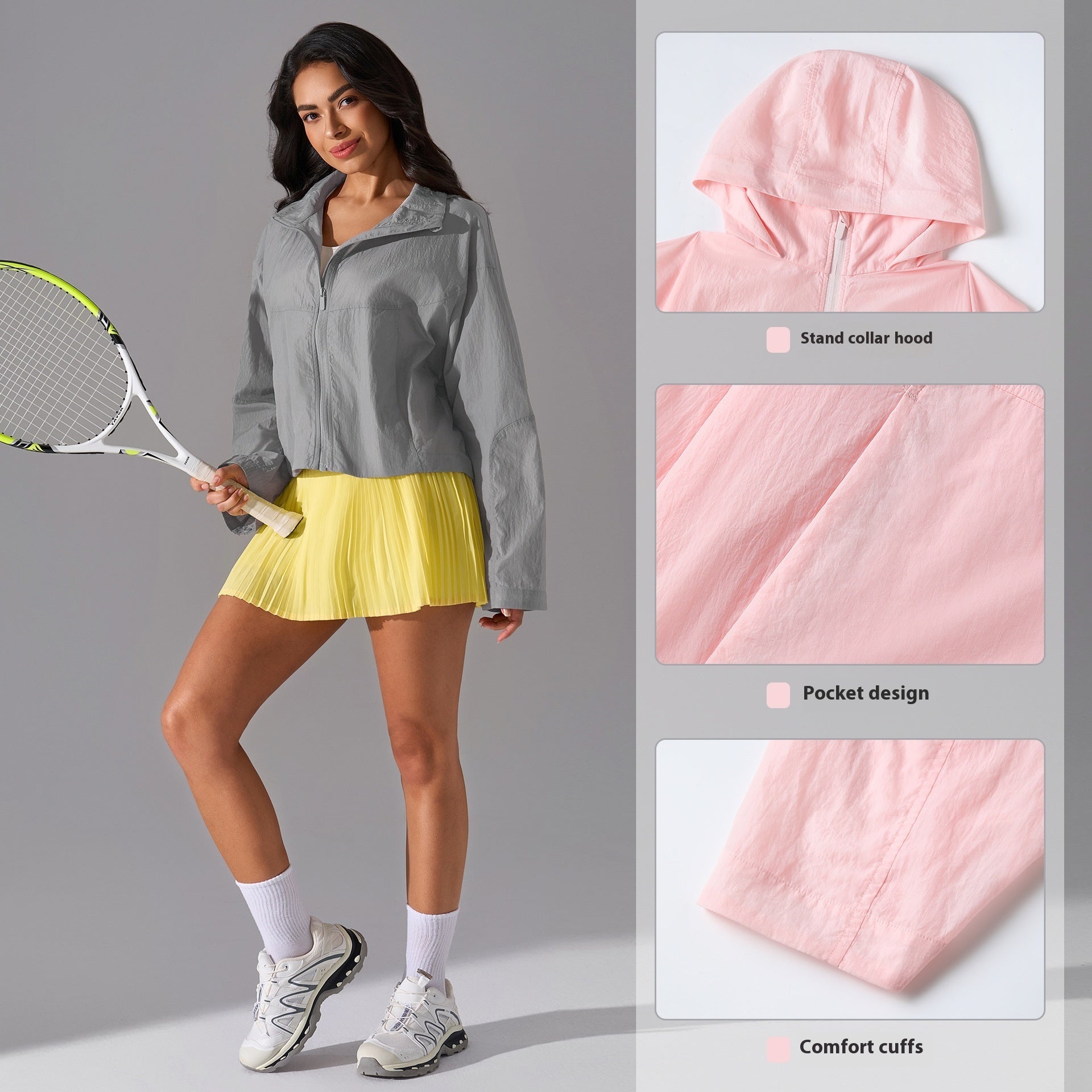 Lightweight Quick-drying Breathable Women's Hooded Long Sleeve Coat - D&A
