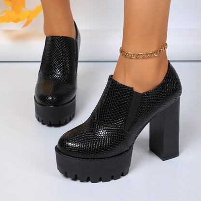 Women's Plaid Lace-up Fashion High Heels - D&A