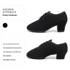 Oxford Cloth Dancing Shoes Ethnic Dance Middle Heel Men's Professional Ballroom Dancing Shoes - D&A