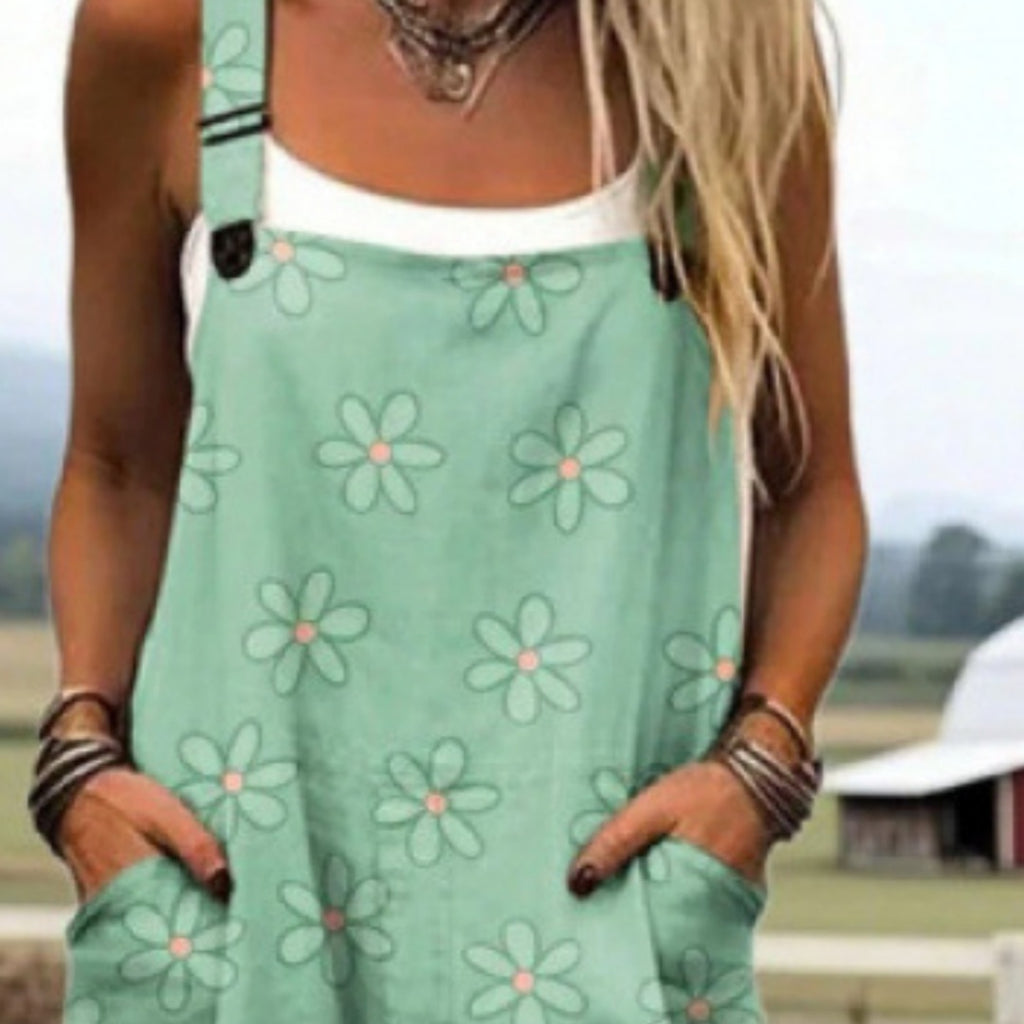 Women's Digital 3D Printing Buttons Casual Suspender Trousers Suspenders - D&A