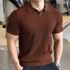 Men's Button Henry Collar Sports Polo Shirt - D&A