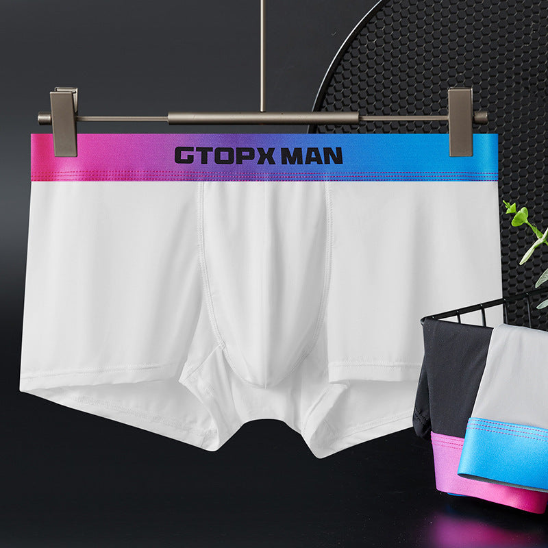 Men's Ice Silk U Convex Low Waist Thin Summer Gradient Boxers - D&A