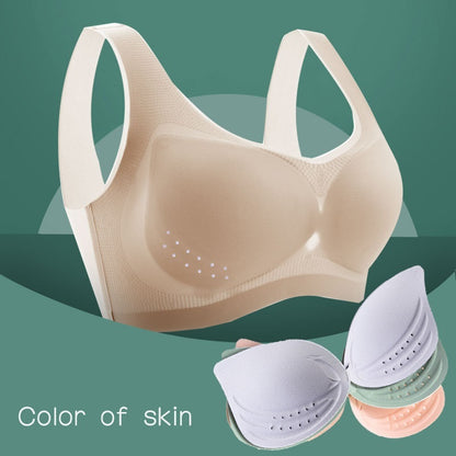 Seamless Plus Size Bra Thin Underwear Women Push Up Bra Big Size Lce Silk Breathable Female Bra Skin color - D&A