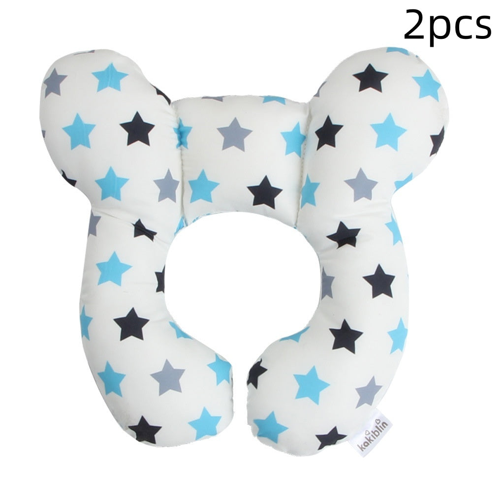 Infant Pillow Baby Bed U-Shaped Safety Seat Neck Guard Fixed Stereotyped Stroller Pillow Star 2pcs OPP - D&A