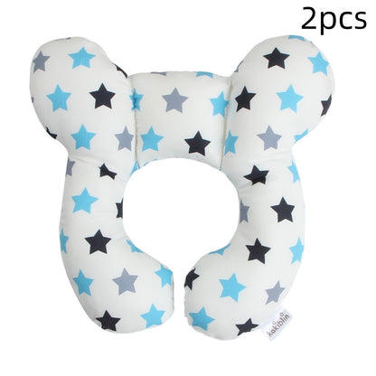 Infant Pillow Baby Bed U-Shaped Safety Seat Neck Guard Fixed Stereotyped Stroller Pillow Star 2pcs OPP - D&A