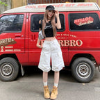 White Unifrom Five Points Wide-leg Denim Shorts White Shorts - D&A