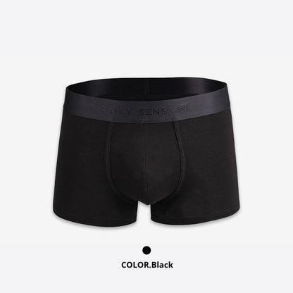 Men's Fashion Solid Color Underwear Boxers Black - D&A