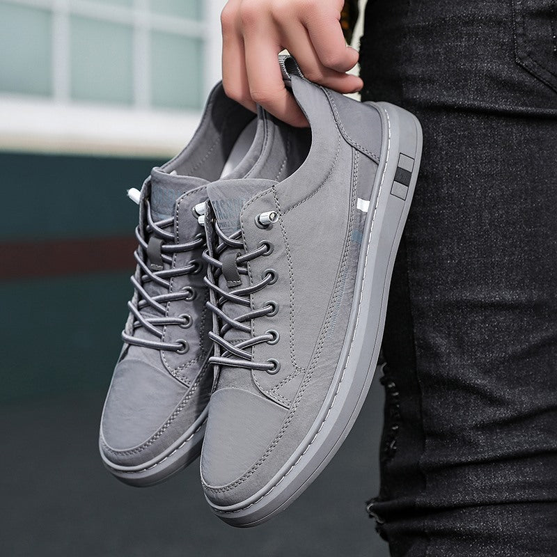 Breathable Ice Silk Cloth Casual Shoes Pure Color Tied Casual And Comfortable Low Top Sneaker - D&A