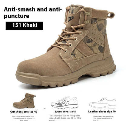 Combat Boots Male High Ankle Safety Shoes - D&A