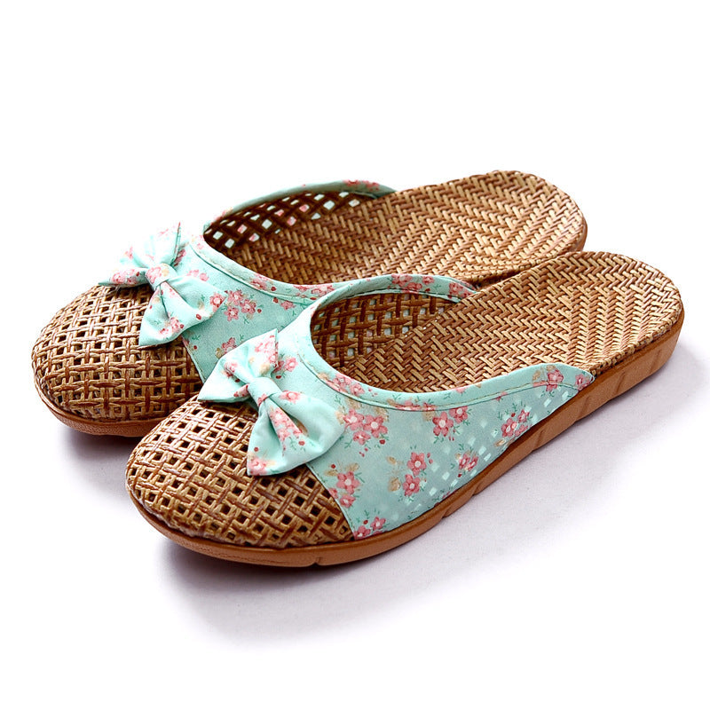 Indoor Non-slip Thick-soled Floor Linen Slippers - D&A