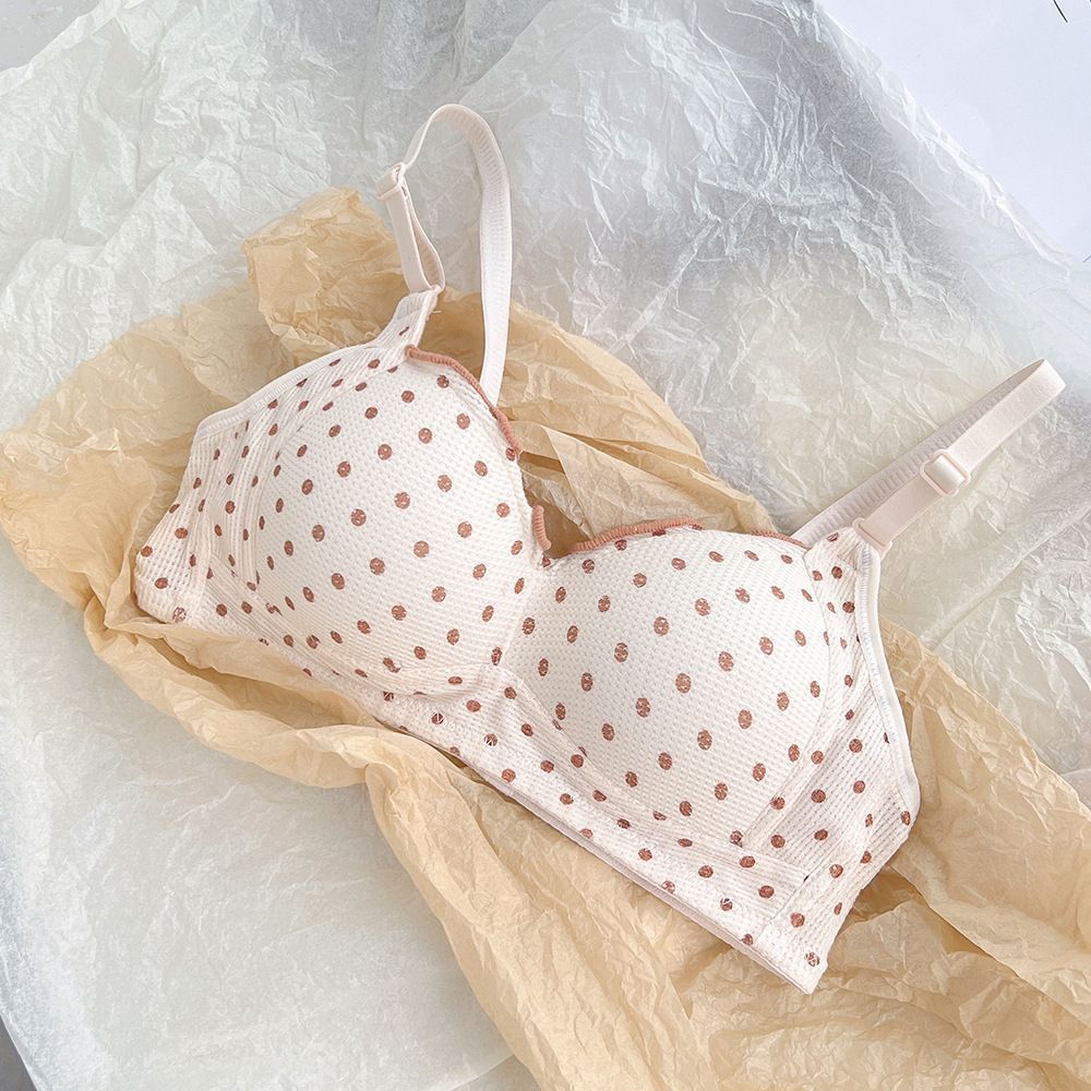 Anti-slip Bra No Steel Ring Gathering Bra Milk Tea Color - D&A