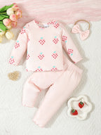 Infant Printing 3-piece Set Suit - D&A